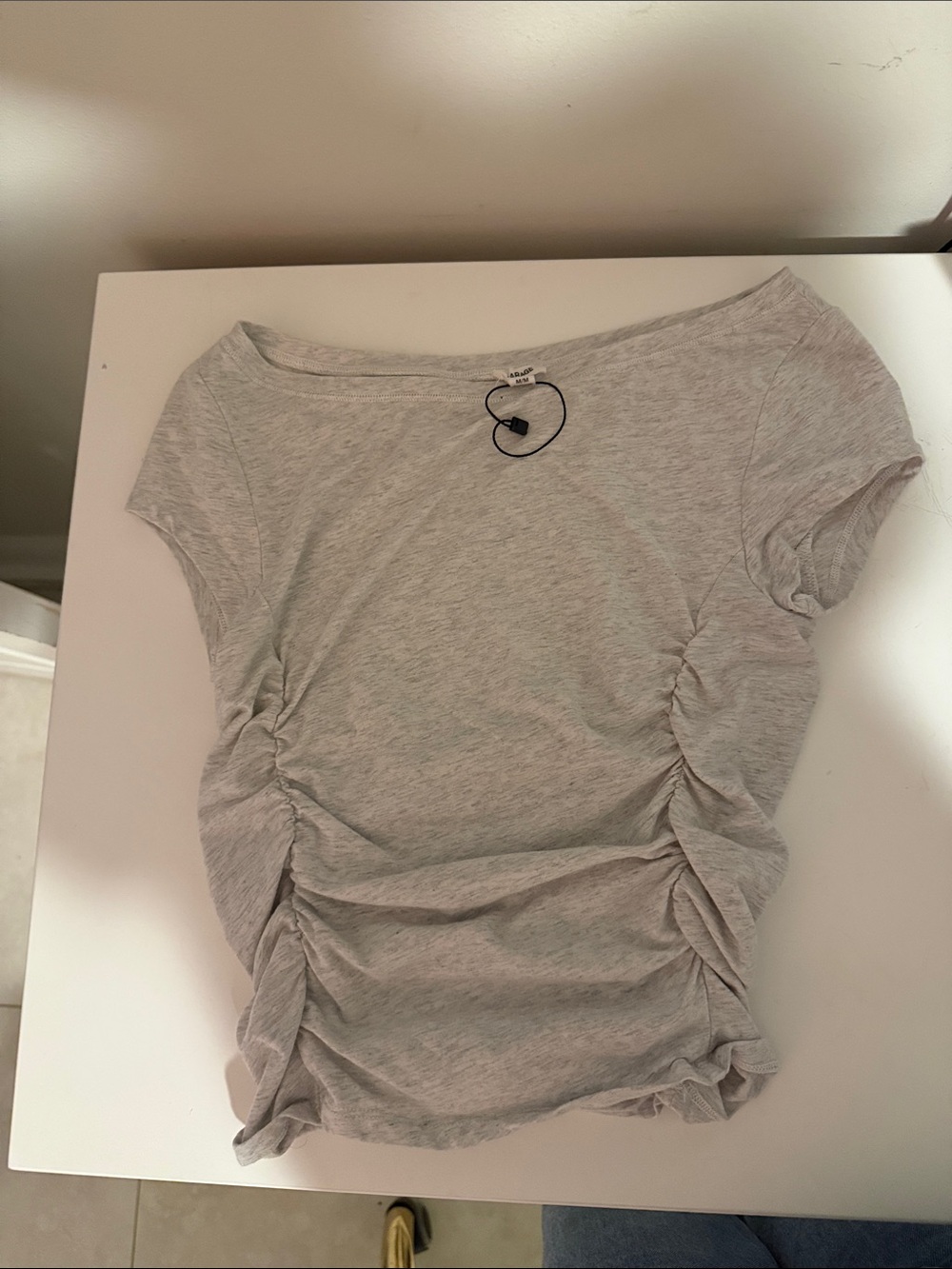 Garage Light Gray Ruched Tank Top